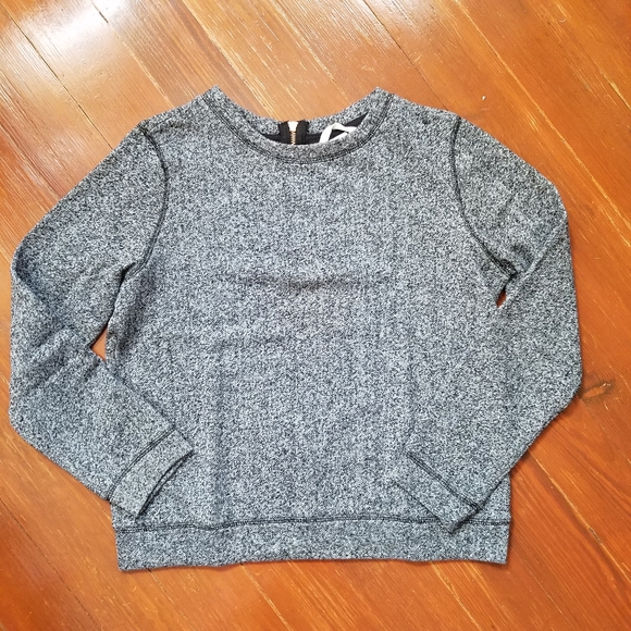 H&M marled gray sweatshirt with rose gold zipper - Picture 1 of 9